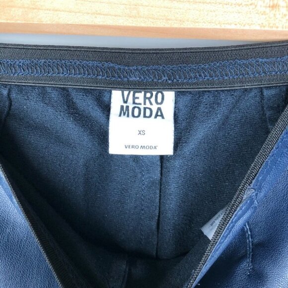 Vero Moda Blue Faux Leather Skinny Pants Size XS - Picture 6 of 8